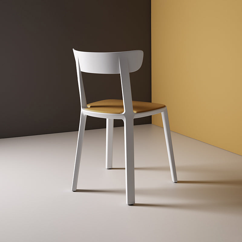 Silla Cadrea Blanca Tapizada Cognac
